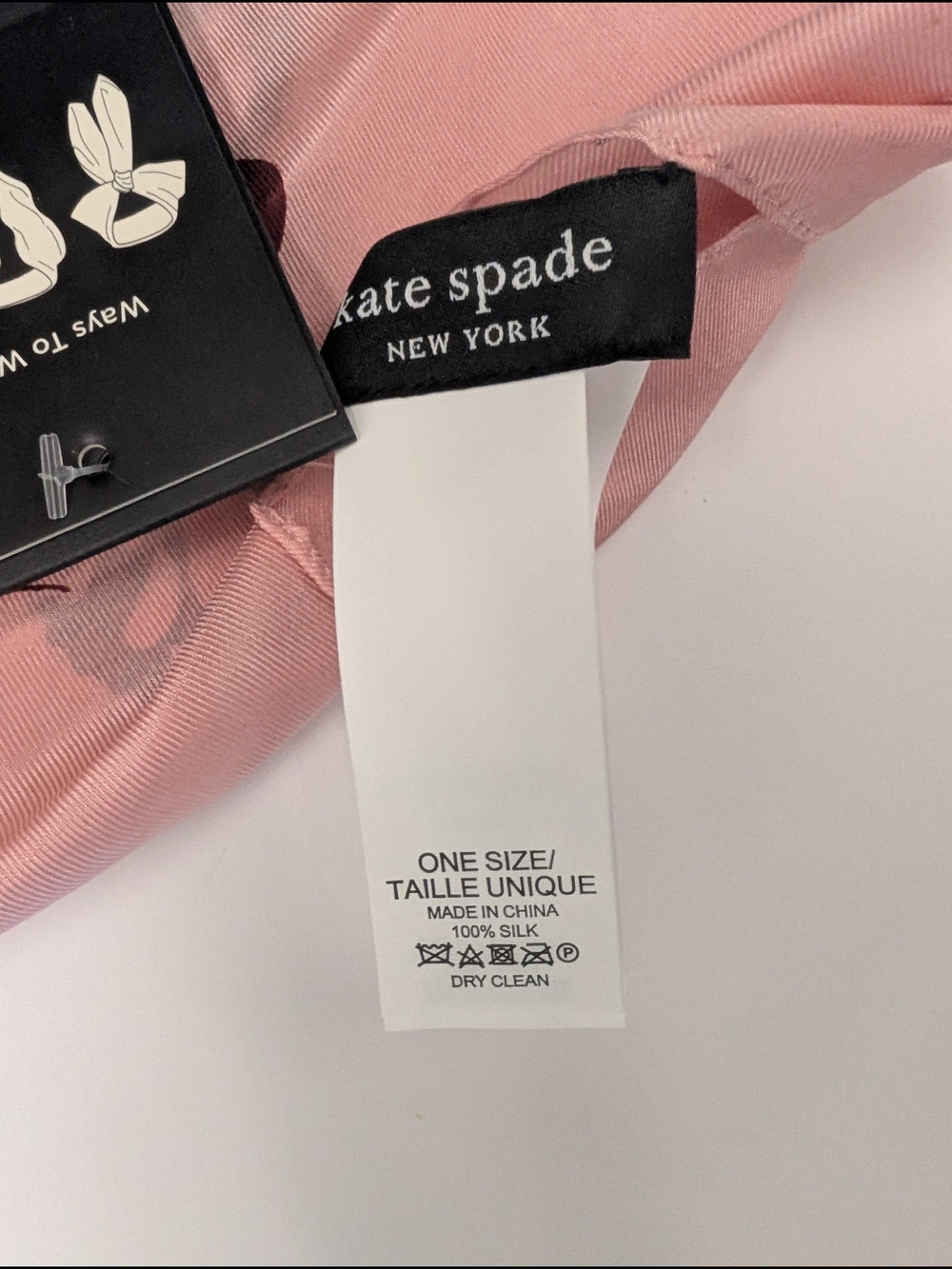 Pink Kate Spade Butterfly Print Silk Neck Scarf - Picture 8 of 8